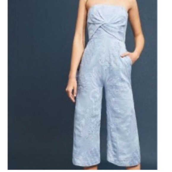 Anthropologie Aijek Wide-leg Embroidered Jumpsuit - Picture 1 of 9